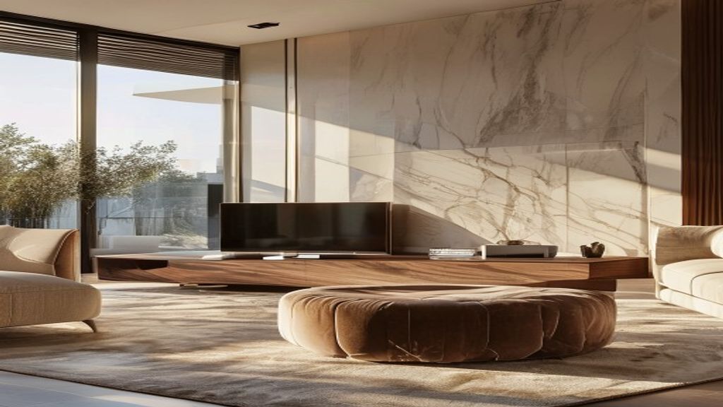 Elegant upscale furniture arranged in a modern luxury living room, showcasing sleek design and premium comfort.