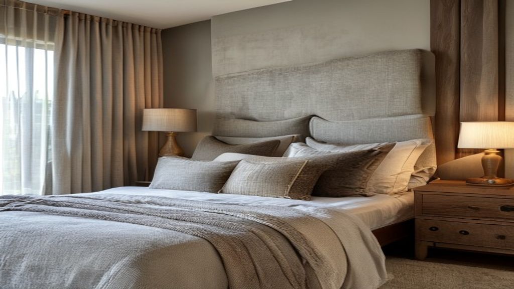 Modern bedroom sets featuring a sleek platform bed, matching nightstands, and a dresser in light oak finish